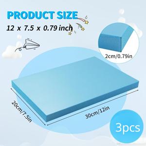 TEMU 블루 모델 베이스 플레이트 3개 세트, 사이즈 30*20*2cm, 고밀도 폼보드, 수제 DIY 모래 테이블 건축 모델 베이스 재료, 모델 제작, 조각, 건축 및 기타 장면에 적합