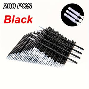 TEMU 속눈썹 연장용 면봉 200개, 속눈썹 연장용, 속눈썹 사이 청소 및 아이라인 발림용. 속눈썹 연장 및 메이크업용 브러시, 보풀 없는 립 브러시. 속눈썹 기술 제품, 속눈썹 연장 제품, E