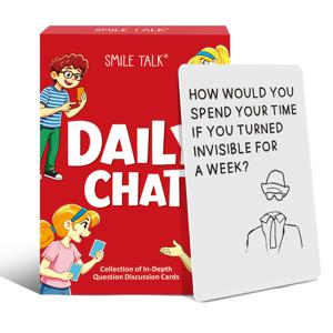 TEMU SMILE TALK 데일리 대화 카드 게임. 재미있는 토론 질문이 포함된 휴대용 파티 카드 게임, 이상적인 모임 아이스브레이커. 크리스마스, 추수감사절, 할로윈에 가족과 친구를 위한 완벽한 선물, 모임에 적합