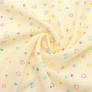 TEMU 1개 50 X 148Cm 하트 별 프린트 쉬폰 격자 무늬 폴리에스터 소재, 지갑, 소형 가방, 쿠션, 장난감 제작용 - 통기성, 손세탁 전용 공예 원단, 플로럴 패턴 원단, 내구성 좋은 공예 재료, 귀여운 공예 용품