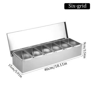 TEMU 3/4/5/6칸 스테인리스 스틸 조미료 보관함, 먼지 덮개 포함, 가정용 조미료 용기, 두꺼운 재질로 세척 용이, 차/커피/향신료/소금/설탕/페퍼/페넬/커민 소스/잼 등 보관에 적합