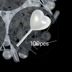 TEMU 100개 0.14Oz 플라스틱 스포이드, 플라스틱 피펫, 하트 모양 원형 직사각형 플라스틱 스퀴즈 피펫, 초콜릿, 컵케이크, 빨대에 적합 (20Oz) (1.) 플라스틱 레진 혼합 컵 100개 포함, 미술 에폭시 레진 캐스팅 도구용