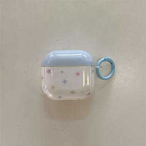 TEMU 밀크 블루 블로킹 IMD 컬러풀 도파민 별 이어폰 가방 보호 케이스 (에어팟프로2 케이스/에어팟프로 케이스/에어팟4 케이스/에어팟3 케이스/에어팟2 케이스용)