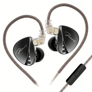 TEMU CCA Polaris IEM 케이블이 장착된 인이어 헤드폰, 듀얼 드라이버 디자인, 4개의 튜닝 스위치, 고음질 스테레오 사운드, 분리형 케이블, 오디오 필라이, 뮤지션, DJ에게 이상적인 제품 (블랙 색상)