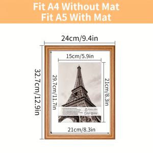 TEMU 1개, 나무 액자, 30*40Cm/A3/A4 클래식 액자, 매트 A5 데스크탑 액자, 유럽 스타일 레트로 라인 액자, 가족 사진, 결혼식 사진, 친구 사진, 작품, 포스터 장식 액자, 사무실에 적합