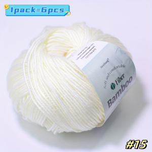 TEMU 6개입 대나무 혼방 니트 실 - 부드럽고 통기성 좋은 뜨개질, 크로셰, DIY 공예용 - 총 중량 300g
