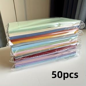 TEMU 자체 봉인되는 빨간 봉투 50개입, 돈, 임금, 저축, 동전, 지폐 및 편지에 적합, 10가지 다양한 색상으로 제공 (6.2 X 3.1인치)