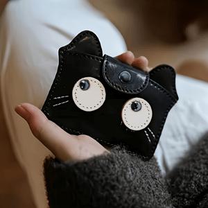 TEMU 여성용 동전 지갑 1개 귀여운 만화 고양이 카드 슬리브, 작고 슬림한 디자인으로 은행 카드 및 동전 보관에 적합