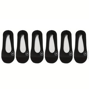 TEMU 여름 여성용 단색 레터링 메쉬 보트 삭스 6켤레, 통기성 얕은 입구, 투명 실리콘, 미끄럼 방지 및 낙하 방지 뒤꿈치 보트 삭스 - 블랙 데일리웨어 - 가족과 친구를 위한 최고의 선물