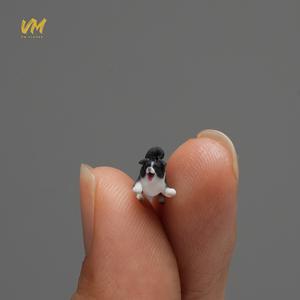 TEMU 1개 VM FIGURE 미니어처 보더콜리 피규어 - 자동차 모델, 인형의 집 장식, 디오라마, 사진 소품에 적합한 사실적인 페인팅 | 크리스마스/장면을 위한 디테일한 미니어처 조경이 있는 초소형 레진 강아지 모델