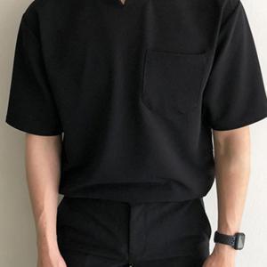 TEMU INRUN 남성용 경량 티셔츠 - 단색 반팔 캐주얼 헐렁한 핏, 단색 베이직 티, 야외 데일리웨어에 적합, 기계 세탁 가능한 올매치 활용도 높은 상의