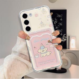 TEMU 스타일리시하고 , 카드 홀더가 있는 이 휴대폰 케이스는 눈에 띄는 사진을 보관할 수 있습니다. 우수한 방수 성질, 청소가 쉬우며, 핫셀링 아이템입니다. Samsung A 시리즈 및 S 시리즈 모델과 호환 가능하며, 내구성이 뛰어나고