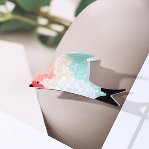TEMU 모조 동물 발톱 클립, 제비 모양 헤어 클립, 아세테이트 헤어 집게핀, 니치 여름 스위트 큐트 뒤머리 헤어 클램프