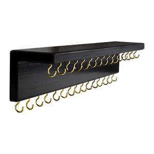TEMU 30-후크 벽걸이 보석 정리대 - 러스틱 파인우드, 그레이 마감, 15x3x4 인치, 목걸이, 팔찌, 스터드 귀걸이 및 액세서리용 다목적 수납장, 장식 선반, 매달리는 보석 정리함