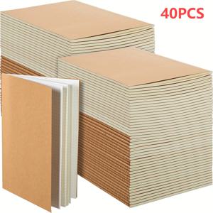 TEMU 5개/10개/20개/40개/60개 A5 크라프트 종이 노트, 8.3X5.5인치 빈 페이지 저널, 대량 노트, 스케치북, 여행 다이어리 세트, 업무, 아트 캠프, 여행자, 사무용품, 크리스마스 선물용으로 적합