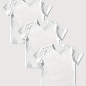 TEMU 3pcs 남아 여름 쿨링 운동 솔리드 반팔 티셔츠 패션 캐주얼 아동용 베이스 레이어 편안한 캐주얼 반팔 라운드넥 상의 세트