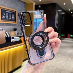 TEMU 휴대폰 케이스 - 삼성 갤럭시 노트10/노트10+/노트20/노트9/노트20 울트라 휴대폰 케이스, 고급 전기 도금 투명 메탈 충격 방지 브래킷, 무선 충전 마그네틱 버클 [Magsafe 호환] 외부 커버