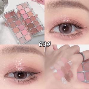 TEMU 12구 뮤트톤 섀도우 팔레트 쿨핑크 그레이 여름쿨톤 음영 메이크업 꾸안꾸 데일리 가성비 학생 추천