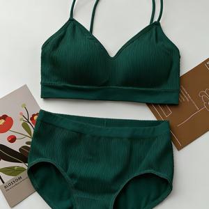 TEMU 여성용 속옷 세트, 캐주얼, 단색, 심리스, 부드러움, 통기성, , 편안한 핏, 중간 지지력, 미디엄 웨이스트 팬티, 패브릭, 탈부착식 패드 컵 포함, 일상용, 다양한 색상 선택 가능
