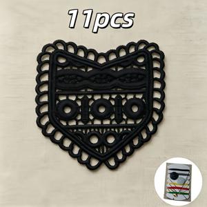 TEMU 레ース 허리밴드 확장 패치 11개 세트, 바늘과 실 포함, 자수 레이스 패치 10개 + 재봉 키트 1개, 핸드메이드 DIY 꿰매는 청바지 허리밴드 확장용 패치, 속이 빈 크로셰 레이스 허리밴드 확장 패치, 스키니진 허리밴드 확장 수리용 액세서리, 청바지, 캐주얼 바지, 스커트, 의류용 핸드메이드 DIY 재봉용품