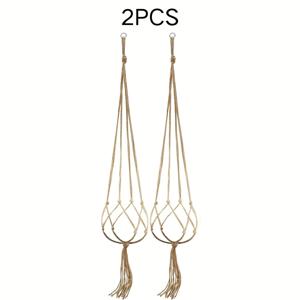 TEMU 2/4/6개 세트, 90cm 식물걸이 바구니용 이너 (철제링 포함), 컨트리스타일 천연주테소재, 홈가든·파티오·사무실을 위한 우아한 인도어 & 아웃도어 장식품, **행거만 포함**(화분/식물은 미포함)
