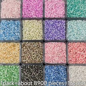 TEMU 8900 16색 2.5mm 슈퍼 크림 유리 시드 비즈 - 팔찌, 목걸이, 주얼리, 키 체인 펜던트, 의류 장식 및 기타 재료 추가, 장식 비즈에 적합