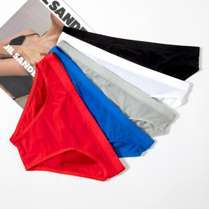 TEMU 남성용 아이스 실키 섬유 원단 여성 스타일 섹시 가�팬티 5개, 초박형, 파우치 없음, 미드-로우 웨이스트, 반투명, 1개, 높은 신축성, 통기성, 경량, 실크처럼 매끄러움, 속건성, 단색, 캐주얼 남성용 팬티