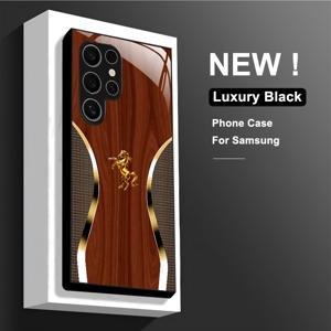 TEMU 폰 케이스: 골든 호스 우드 그레인 빈티지 남성 비즈니스 폰 케이스, 삼성 S26/S26 Plus/S26 Ultra/S25/S24/S23/S22/S21/S20/노트 20/노트 10/노트 9/노트 8/A06/A54/A55/A56/A70/A71/A72/A73/M51/M52/M53/M54/M55/M62/M36/F36/A07 호환 강화유리 폰 케이스
