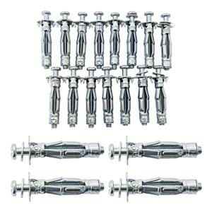 TEMU 15개 M4X32mm 고강도 도금 모어 나사 중공 드라이브 벽 앵커 볼트, 건식 벽체, 석고보드 및 타일에 적합, 가정 및 전문가용으로 이상적