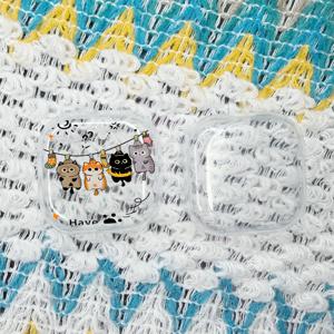 TEMU 삼성 버즈4 이어버드용 8574 공중에 매달려 양말을 잡는 다섯 고양이 패턴 케이스, 갤럭시 버즈4 프로용 TPU 투명 보호 커버, 키체인 포함 삼성 갤럭시 버즈/버즈4 프로용 투명 보호 케이스, 낙하 방지 이어버드 케이스