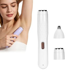 TEMU FEIYBA 휴대용 3-in-1 전기 트리머, 비키니 라인, 코털, 귀털, 눈썹, 얼굴, 다리, 겨드랑이 등을 위한 다용도 그루밍 도구 - 휴대용 비키니 트리머 - USB 충전식, 여성들을 위한 사려 깊은 선물, 전기 면도기