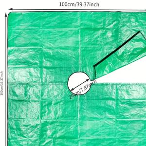 TEMU 이것은 주택 주변을 다듬기 위해 설계된 조경 덮개의 한 종류입니다. 크기는 100.0 Cm X 100.0 Cm이며, 20.0 Cm의 구멍이 있습니다. 관목 다듬기용 방수 캐쳐가 포함되어 있습니다.