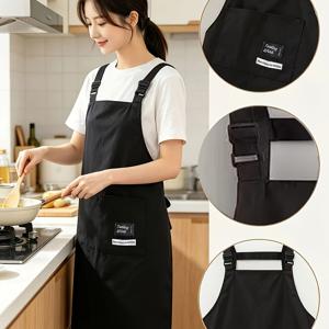 TEMU 여성용 앞치마 1개 INS 일본풍 한국 스타일 어깨 스트랩 롱 앞치마 주방 요리 앞치마 조절 가능 앞치마 카페 앞치마 선물 앞치마 공동 구매 앞치마