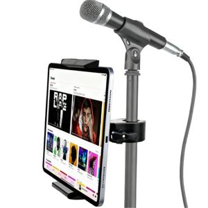 TEMU 범용 라이브 스트리밍 클램프 홀더 – 4-12인치 태블릿/휴대폰용, 마이크 스탠드 및 난간과 호환