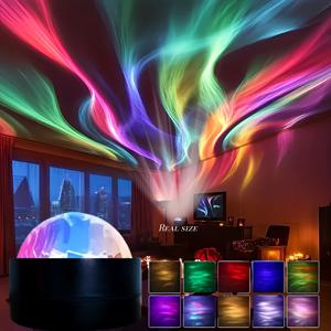 TEMU 리모컨식 16색 오로라 은하수 프로젝션 무드등 | LED 별이 빛나는 하늘 프로젝션 램프 | RGB 스마트 그라데이션 조명 | 소형 테이블 램프 | USB 조명 | USB 플러그인 사용 | 리모컨으로 색상 변경 및 밝기 조절, 배터리 미포함 | 분위기 장식용 LED 조명 | 침실, 방, 모든 공간에 적합 | 발렌타인데이 | 생일 | 크리스마스 선물
