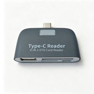 TEMU 다기능 Type-C 카드 리더기, 4-in-1 USB-C SD/TF OTG 어댑터, 카메라 메모리 카드, SD/TF 카드, USB 드라이브용 외장 스마트 리더기/라이터, 노트북, 카메라, 휴대폰 및 기타 USB-C 장치와 호환, 드라이버 불필요의 휴대용 플러그 앤 플레이 변환기, 여행 및 사진 애호가를 위한 실용적인 카드 리더기
