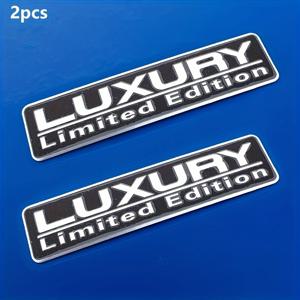 2개입 고급 에디션 엠블럼 스티커 배지 LUXURY 데칼 자동차 블랙 (자동차 트럭 자전거 SUV용)