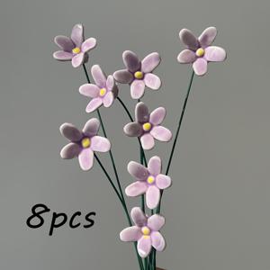 TEMU 8개 수제 세라믹 로맨틱 보라색 별자리 펜타그램 꽃, 수제 세라믹 꽃, 변색 없음, 영원한 세라믹 꽃, 실내 및 실외 홈 데코, 전기 불필요, 선물, 발렌타인데이, 크리스마스에 적합