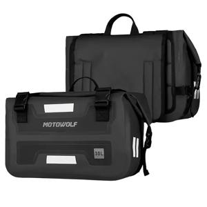 TEMU MOTOWOLF 오토바이용 방수 PVC 사이드백, 스트리트 크루즈 바이크에 적합, 조절 가능한 스트랩 포함