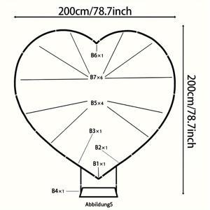 TEMU 1개, 2미터 금속 하트 모양 배경 스탠드, 생일 파티, 브라이덜 샤워, 결혼식, 졸업식에 적합한 기념일 배경 프레임, 풍선 및 꽃 프레임으로 사용 가능