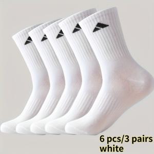 TEMU 6개/3개 혼합 색상 남성용 미드컷 양말 하이웨스트 롱 스포츠 양말 단색 간편 허리 묶음 양말 뉴트럴 커플 다용도 가을/겨울 스트리트 양말