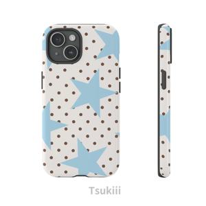 TEMU 휴대폰 케이스 - 아이폰 17, 16 Pro Max, 15 Pro, 13, 13 Mini, 12, 11, XS Max, 7, SE2용 귀여운 물방울 별 패턴 휴대폰 케이스, 글로시 2-In-1 케이스
