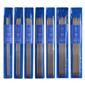 35개 더블 포인트 뜨개바늘 세트, 7.87인치 스테인리스 스틸 뜨개바늘, 2mm-5mm 다양한 사이즈, 녹 방지, 견고한 구조, 양말, 장갑, 모자, 스카프, 애완동물 의류 및 공예에 다용도, 세련된 디자인, 뜨개질 애호가에게 이상적