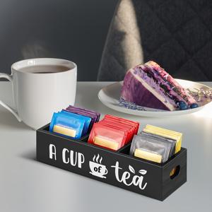 3칸 나무 티백 보관함 - 
