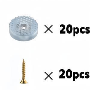 미끄럼 방지 내마모성 충격 흡수 보호 받침 패드 40개 세트 (나사 포함) - 테이블, 의자, 소파용 - 간편한 설치, 바닥 보호, 튼튼하고 내구성 있는 플라스틱 - 수평 조정 및 높이 조절에 이상적 - 오래가는 가구 발 받침 패드