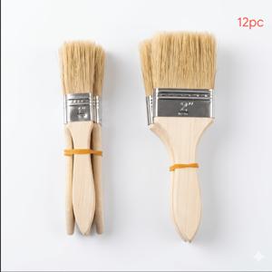 TEMU 평면 페인트 브러시 12개입 | 1.0인치/2.0인치 각 6개, 금속 페룰이 있는 나무 손잡이 - 다용도, 미술, 공예, 페인팅, 페인트, 접착제 도포에 적합 - 실내/실외 사용, 집 수리 및 프로젝트에 이상적, 내구성 있는 나무 손잡이