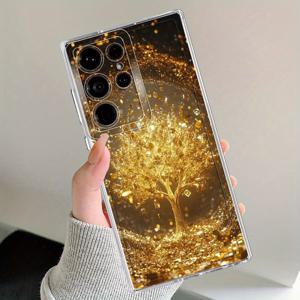 TEMU 휴대폰 케이스 - 삼성 S25 플러스 S23 S24 울트라 10+ S20 FE S22+ 5G 노트 20울트라 S20+ S21FE 용 휴대폰 소프트 케이스, 금색 돈나무 커버