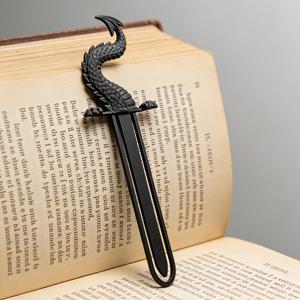 TEMU 3D 프린팅 드래곤 꼬리 검 모양 북마크, 창의적인 빈티지 드래곤 스케일 디자인, 학생들을 위한 스타일리시한 독서 마커, 페이지 마커, 책상 장식품, 독서 애호가를 위한 고급 문구류