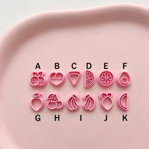 TEMU 귀여운 과일 폴리머 클레이 커터 12개 세트, 블루베리 복숭아 수박 오렌지 딸기 체리 바나나 레몬 모양 클레이 귀걸이 커터, DIY 스타일 여름 과일 귀걸이 주얼리 제작 도구, 과일 애호가 선물용으로 완벽, 소박한 공예품