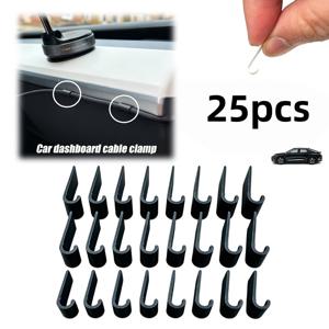 TEMU 자동차 대시보드 클립 25개, 3.4mm 와이어 직경과 호환, 구조적으로 안정적이고 고정됨, 캠 또는 휴대폰 홀더 케이블 정리 가능, 공간을 차지하지 않음, 간편한 설치, 깔끔한 실내를 위한 필수품 대부분의 자동차 모델용